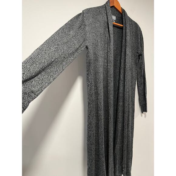 Soho Long Open Duster Cardigan Black and Gray Speckled Size Small JL - Picture 2 of 10